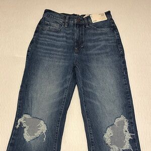 a.n.a Women's High Rise Jeans - Dark Blue